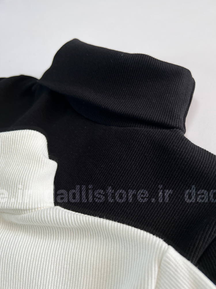 بلوز زنانه کبریتی یقه اسکی فینگردار ساده