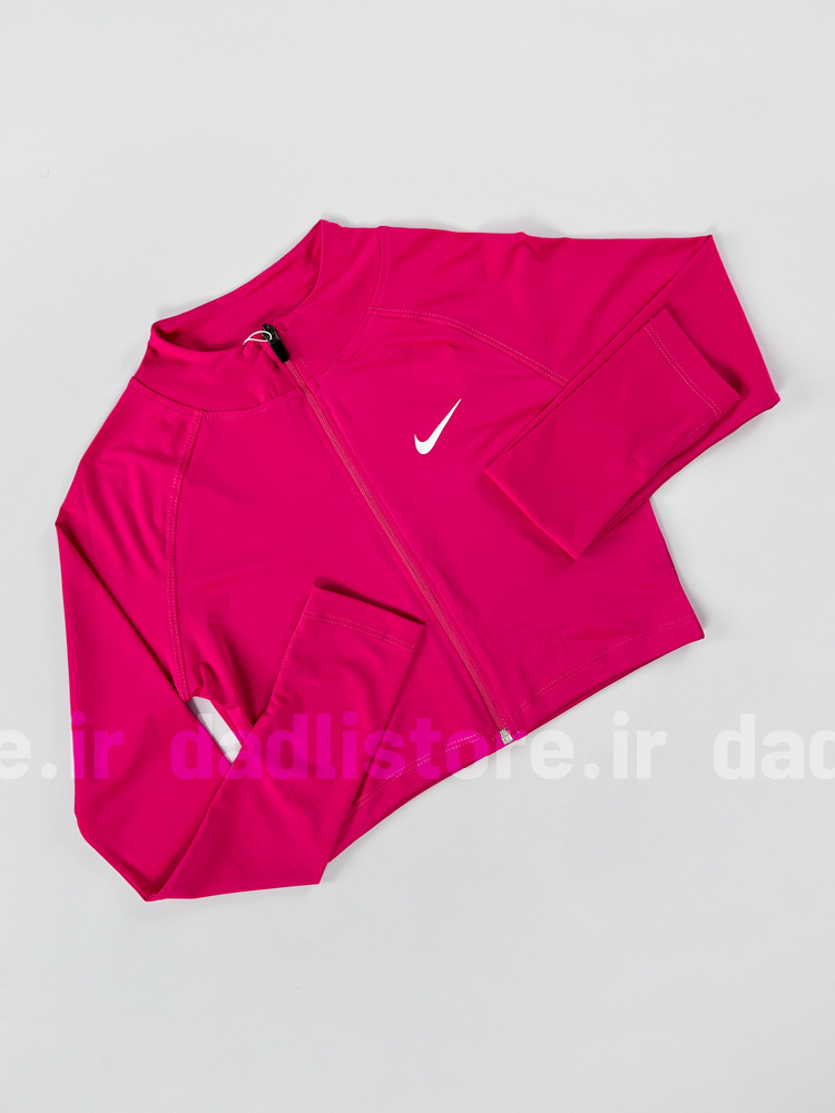 کراپ ورزشی زنانه فلامنت  تمام زیپ فینگردار نایکی Nike