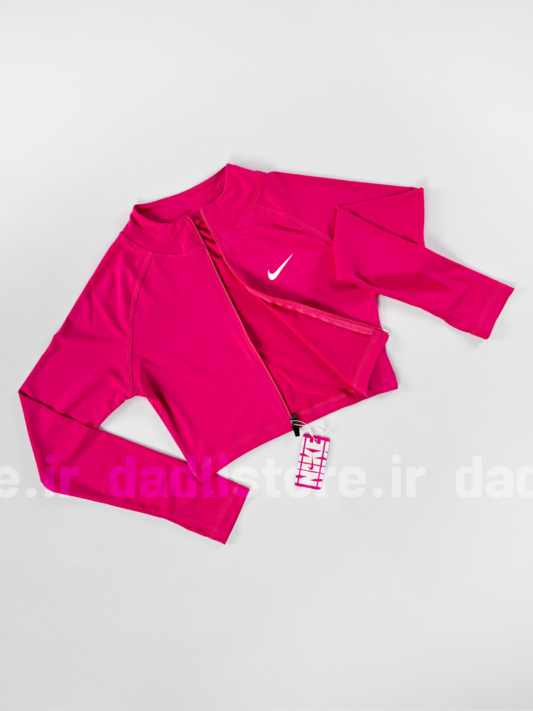 کراپ ورزشی زنانه فلامنت  تمام زیپ فینگردار نایکی Nike