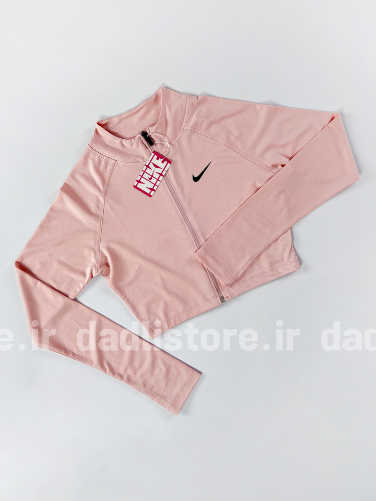 کراپ ورزشی زنانه فلامنت  تمام زیپ فینگردار نایکی Nike