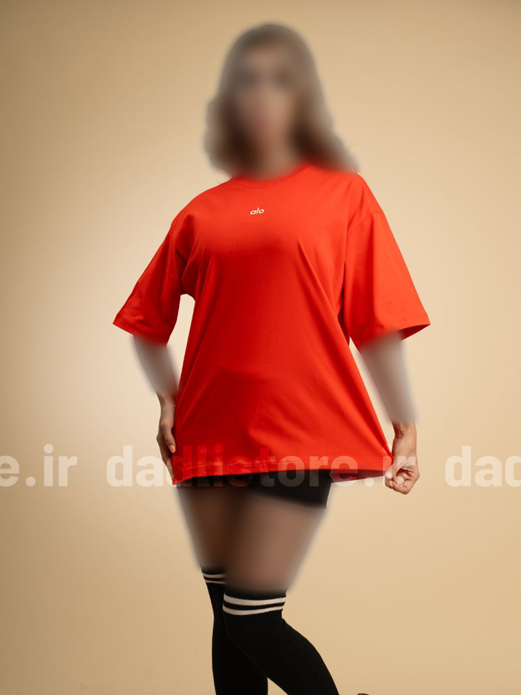 تیشرت لانگ زنانه ورزشی زنانه نخ پنبه یقه گرد alo