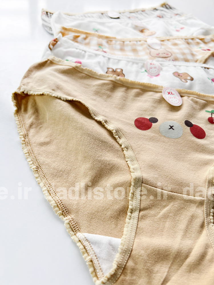 شورت اسلیپ نخ پنبه عروسکی گیلاس و خرس