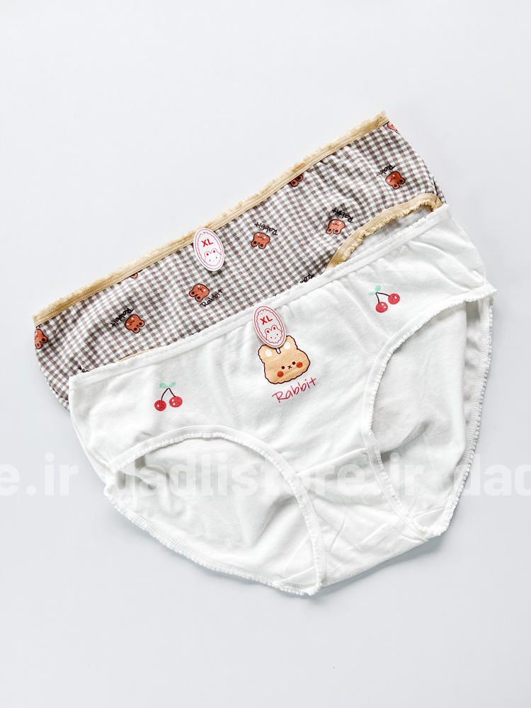 شورت اسلیپ نخ پنبه عروسکی گیلاس و خرس
