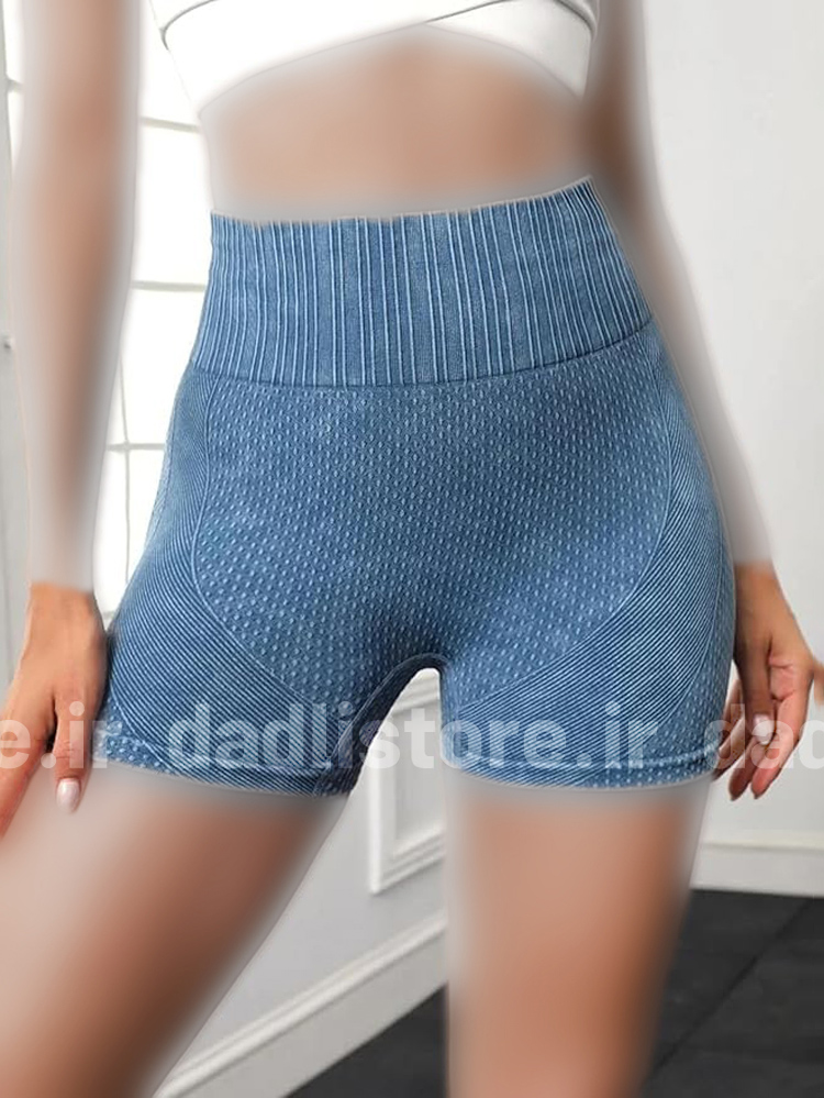 شورتک ورزشی زنانه سیملس پشت چروک سنگ شور