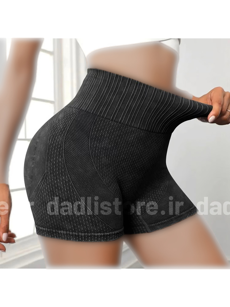 شورتک ورزشی زنانه سیملس پشت چروک سنگ شور
