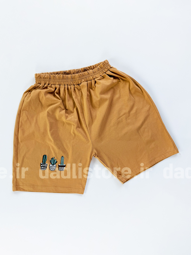 ست لباس راحتی تاپ و شورتک طرح کاکتوس