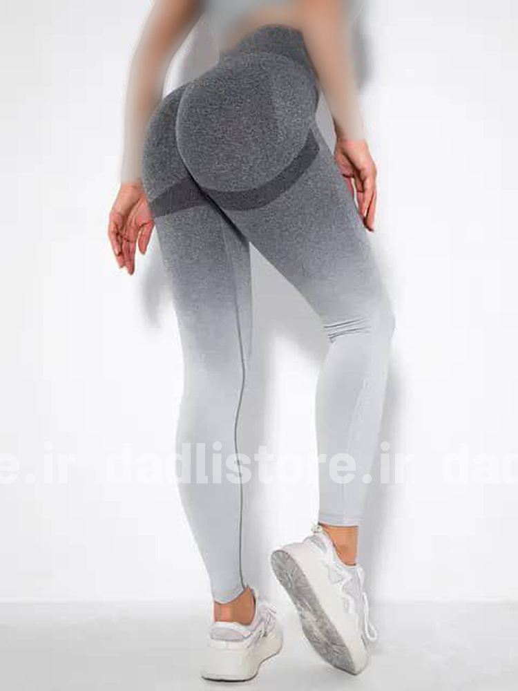 لگ ورزشی زنانه سیملس کبریتی پشت چروک برفکی آمبره