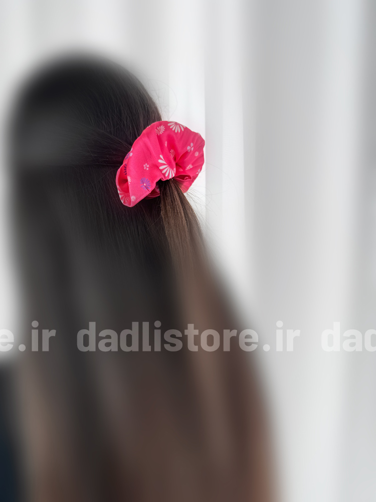 کش مو اسکرانچی ساتن طرح گل
