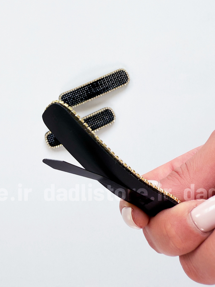 گیره مو تق تقی مستطیل نگین دار