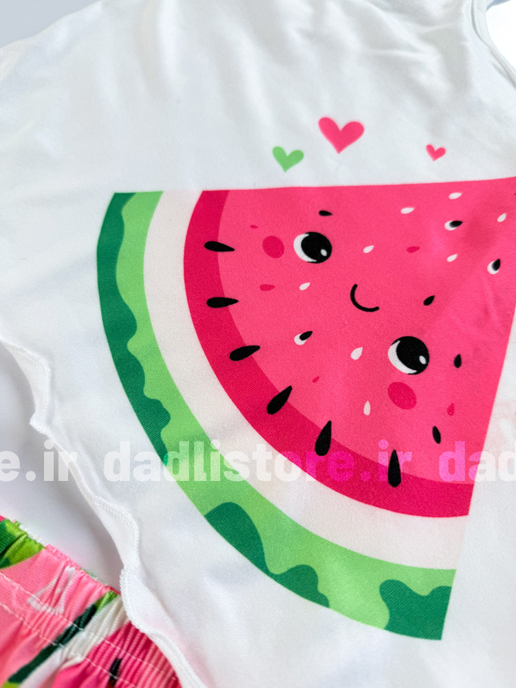 ست لباس خواب تاپ و شورتک طرح هندوانه