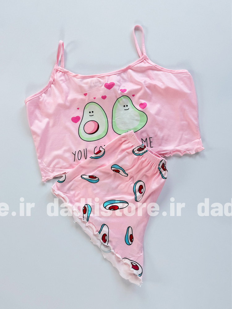 ست لباس خواب تاپ و شورتک طرح آووکادو