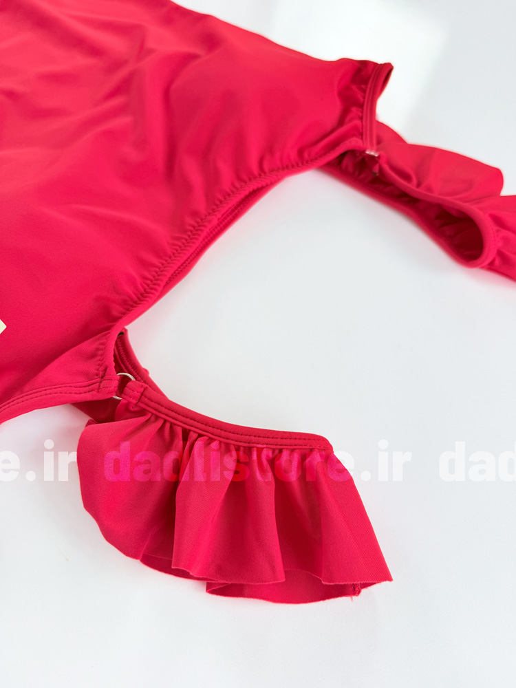 مایو یک تکه کاپدار قرمز بند پلیسه  فیتن Fitan
