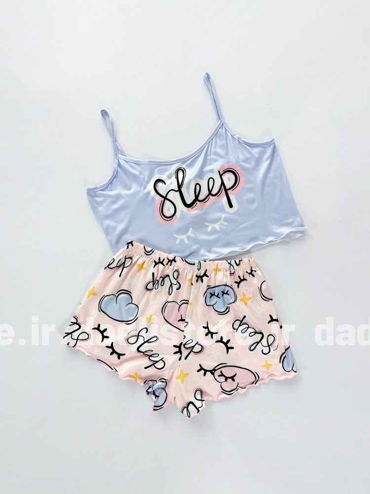 ست لباس خواب تاپ و شورتک طرح Sleep