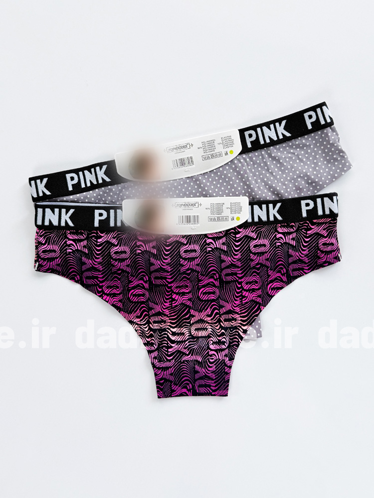 شورت اسلیپ لیزری طرحدار کمر نوشته Pink