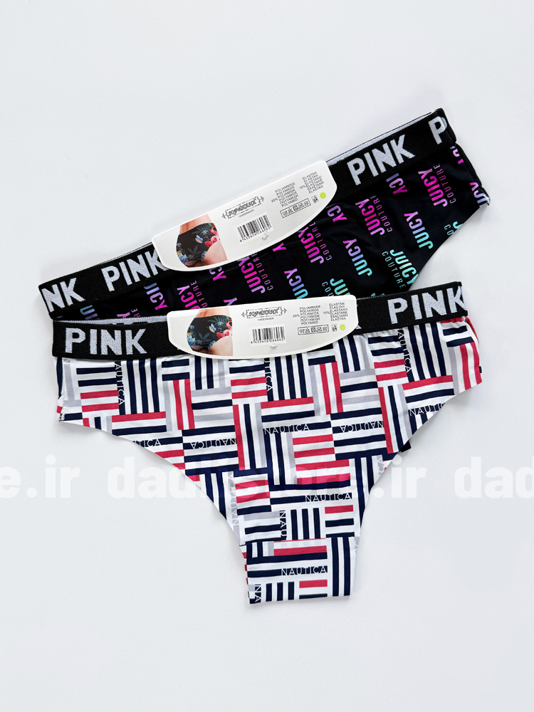 شورت اسلیپ لیزری طرحدار کمر نوشته Pink