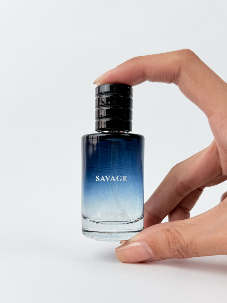 ادکلن مینی دیور ساواج Dior Sauvage پرفیوم فکتوری Perfume Factory حجم 30 میلی‌لیتر