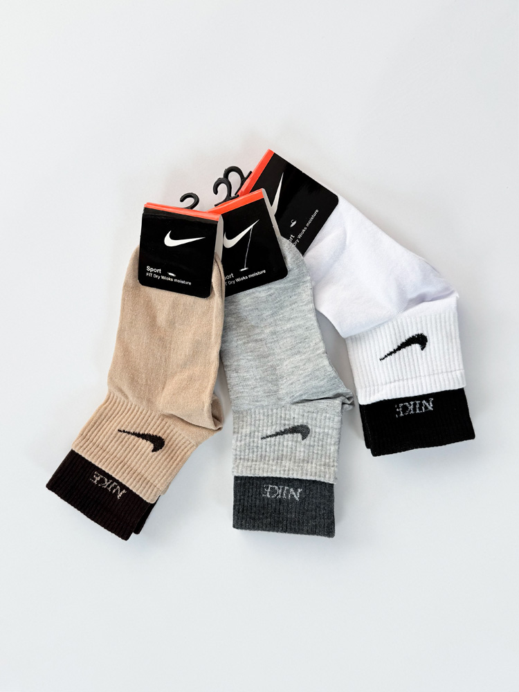 جوراب نیم ساق زنانه نخ پنبه دو کش نایکی Nike