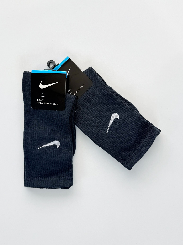 جوراب ساقدار زنانه نخ پنبه طوسی تیره نایکی Nike