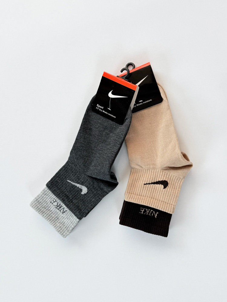 جوراب نیم ساق زنانه نخ پنبه دو کش نایکی Nike