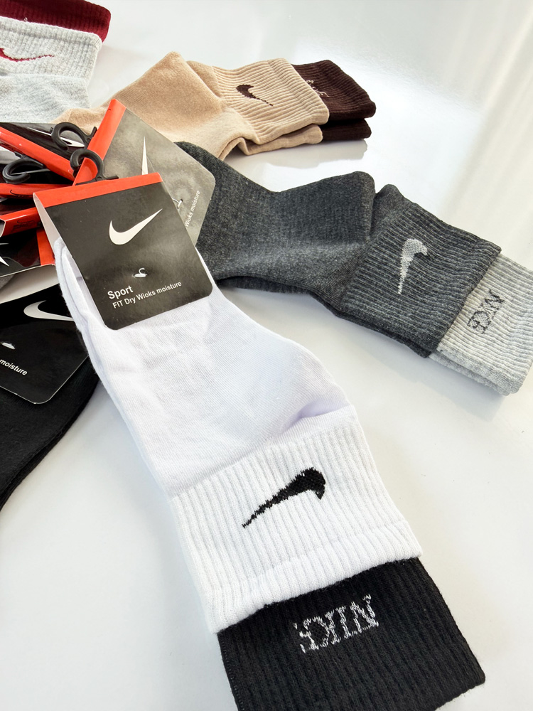 جوراب نیم ساق زنانه نخ پنبه دو کش نایکی Nike