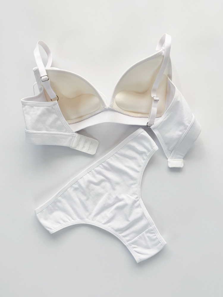 ست شورت و سوتین پوش آپ دار نخ پنبه هارنس دار نوشته کلوین کلاین Calvin klein فیتن Fitan
