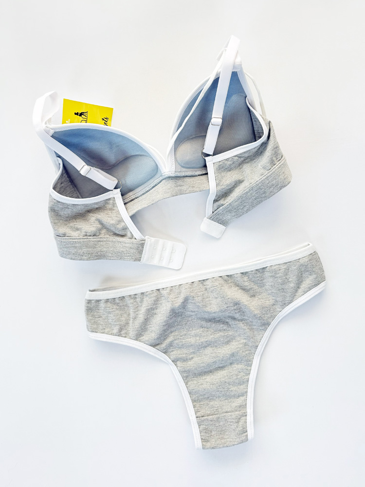 ست شورت و سوتین پوش آپ دار نخ پنبه هارنس دار نوشته کلوین کلاین Calvin klein فیتن Fitan