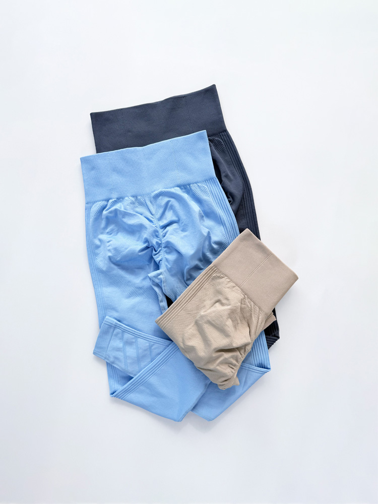 لگ ورزشی زنانه سیملس کبریتی پشت چروک کمر بافت