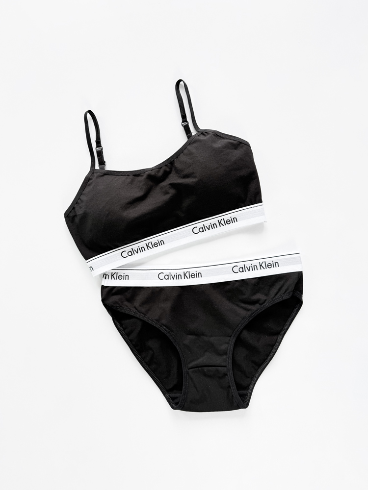 ست نیمتنه کاپدار بندی و شورت اسلیپ نخ پنبه کلوین کلاین Calvin Klein