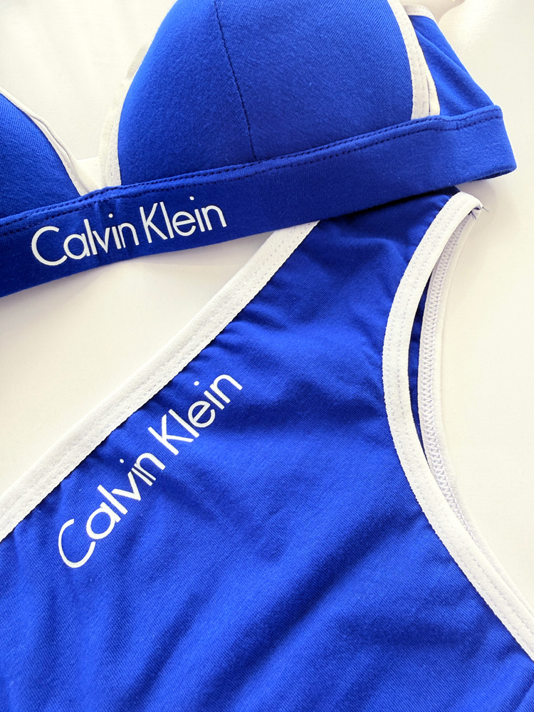 ست شورت و سوتین پوش آپ دار نخ پنبه هارنس دار نوشته کلوین کلاین Calvin klein فیتن Fitan