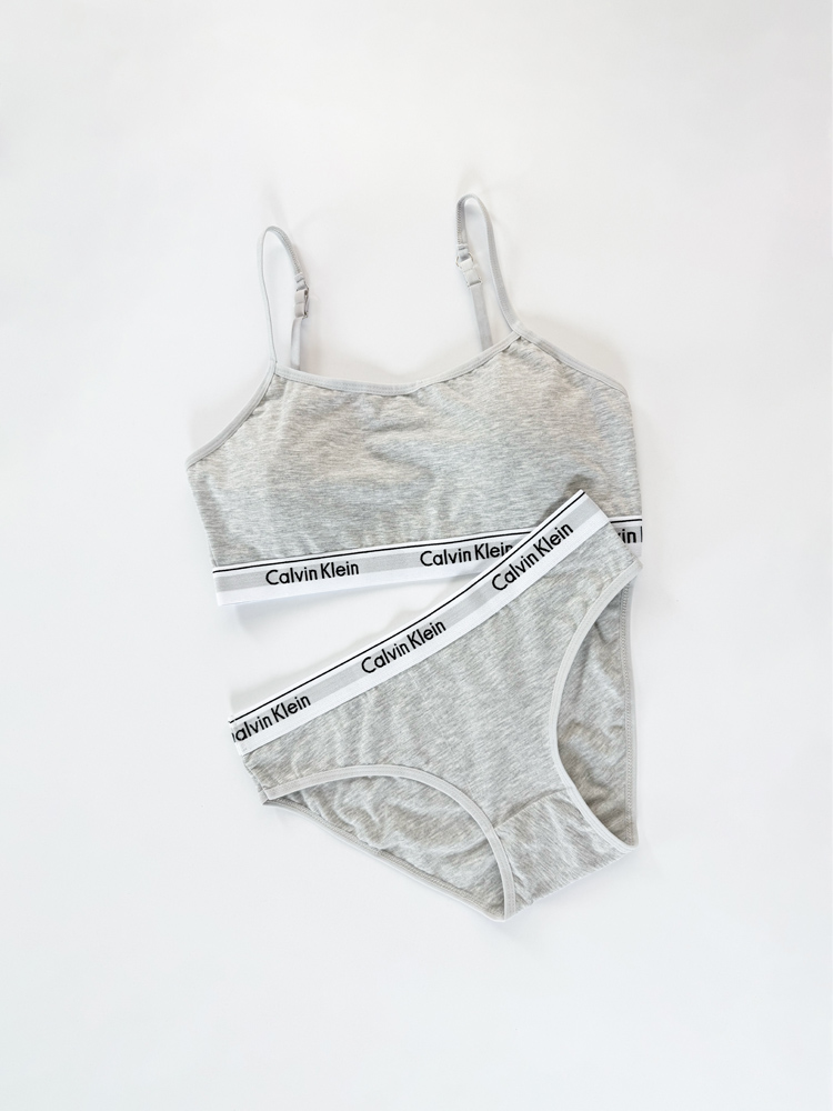 ست نیمتنه کاپدار بندی و شورت اسلیپ نخ پنبه کلوین کلاین Calvin Klein