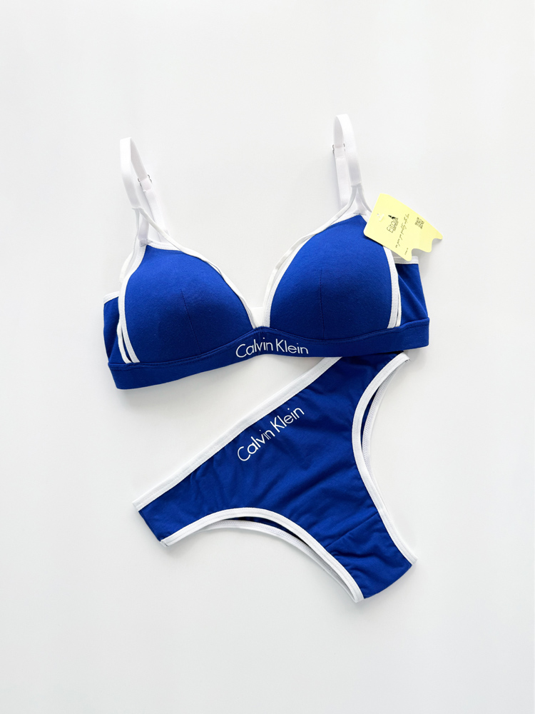 ست شورت و سوتین پوش آپ دار نخ پنبه هارنس دار نوشته کلوین کلاین Calvin klein فیتن Fitan