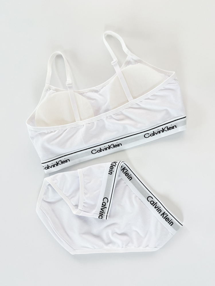 ست نیمتنه کاپدار بندی و شورت اسلیپ نخ پنبه کلوین کلاین Calvin Klein