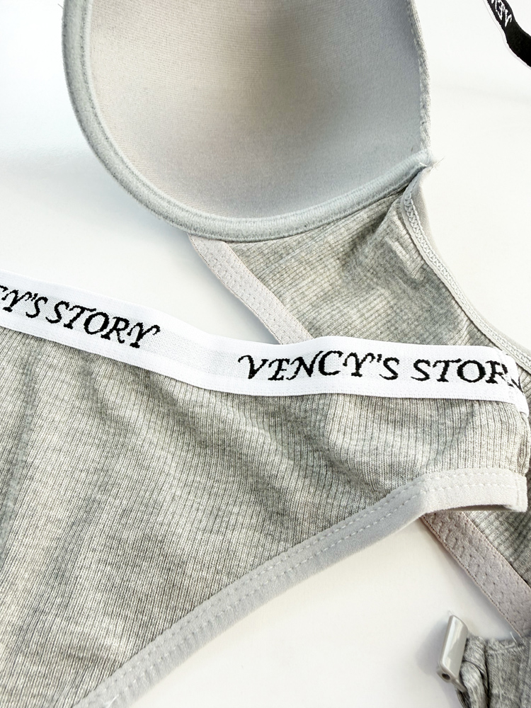 ست شورت و سوتین فنر دار کبریتی جلو باز شو بند نوشته Vencys story