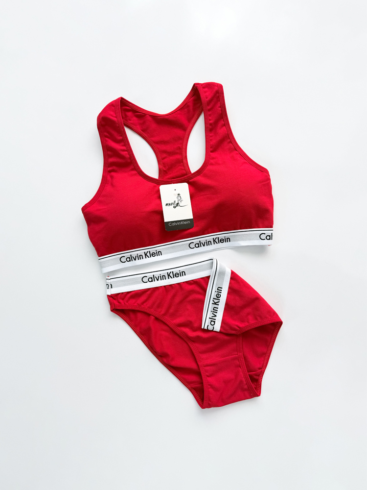 ست نیمتنه کاپدار و شورت اسلیپ نخ پنبه کلوین کلاین Calvin Klein