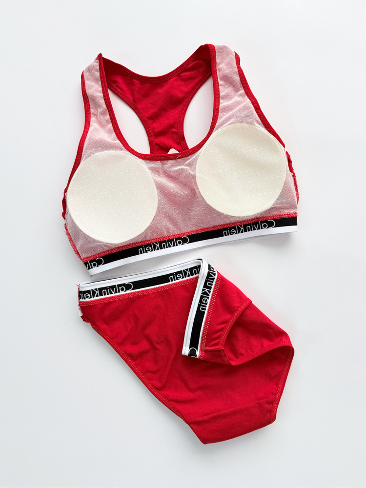 ست نیمتنه کاپدار و شورت اسلیپ نخ پنبه کلوین کلاین Calvin Klein