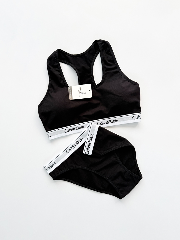 ست نیمتنه کاپدار و شورت اسلیپ نخ پنبه کلوین کلاین Calvin Klein