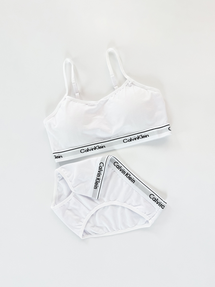 ست نیمتنه کاپدار بندی و شورت اسلیپ نخ پنبه کلوین کلاین Calvin Klein
