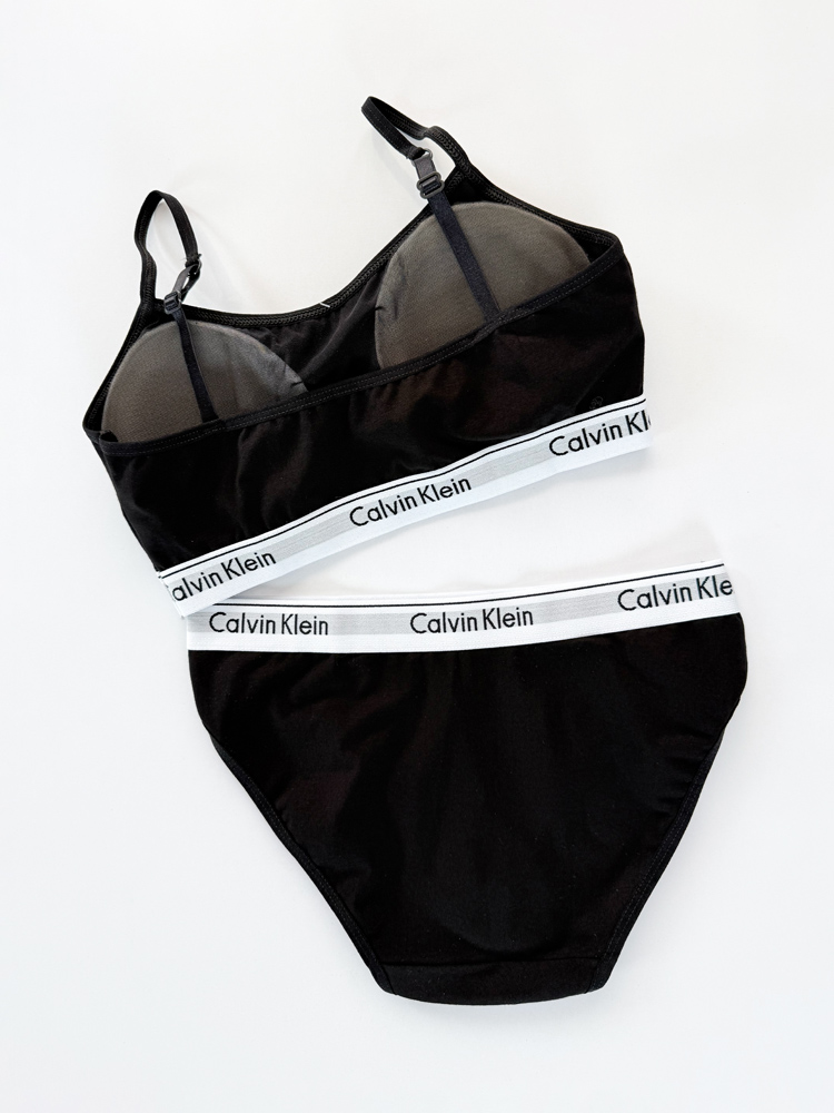 ست نیمتنه کاپدار بندی و شورت اسلیپ نخ پنبه کلوین کلاین Calvin Klein