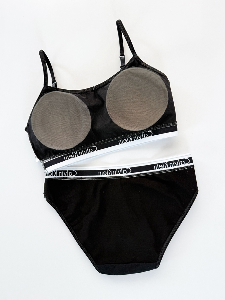 ست نیمتنه کاپدار بندی و شورت اسلیپ نخ پنبه کلوین کلاین Calvin Klein