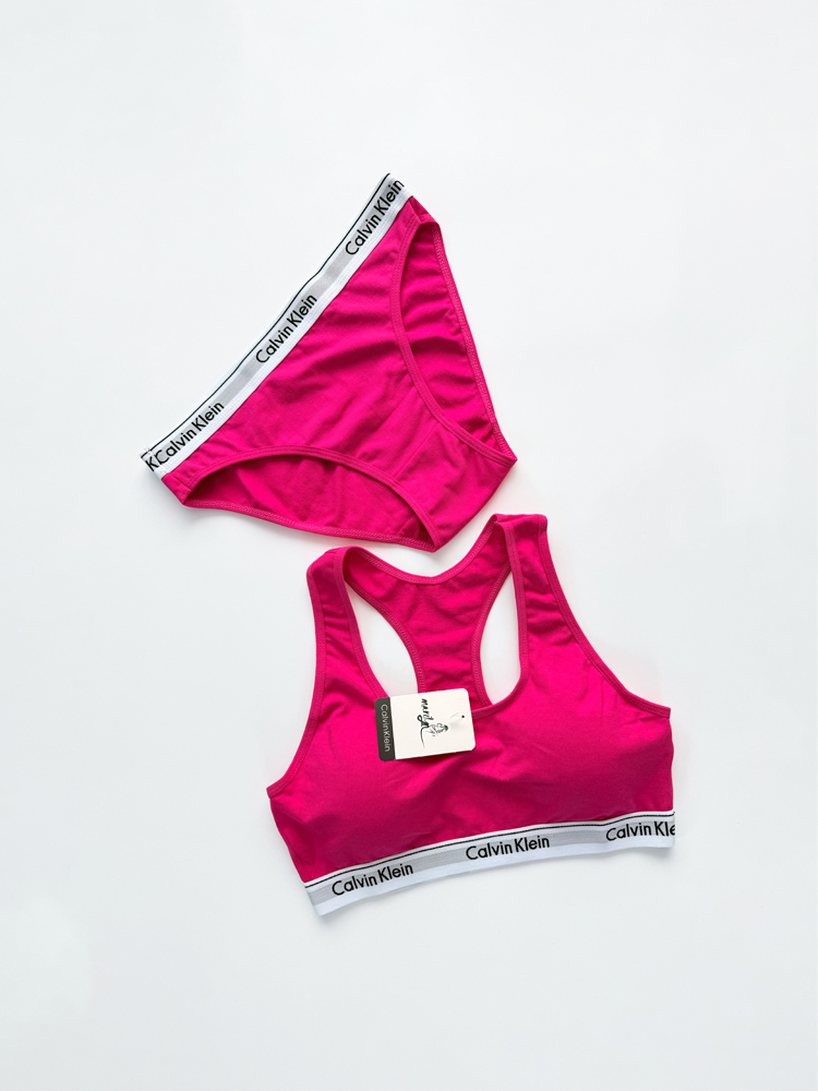 ست نیمتنه کاپدار و شورت اسلیپ نخ پنبه کلوین کلاین Calvin Klein
