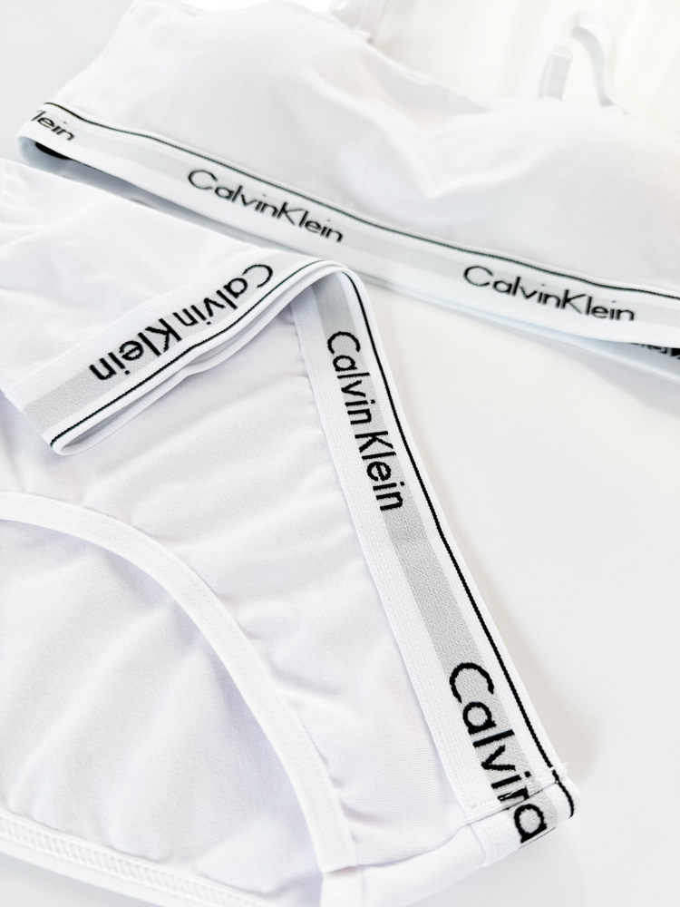 ست نیمتنه کاپدار بندی و شورت اسلیپ نخ پنبه کلوین کلاین Calvin Klein