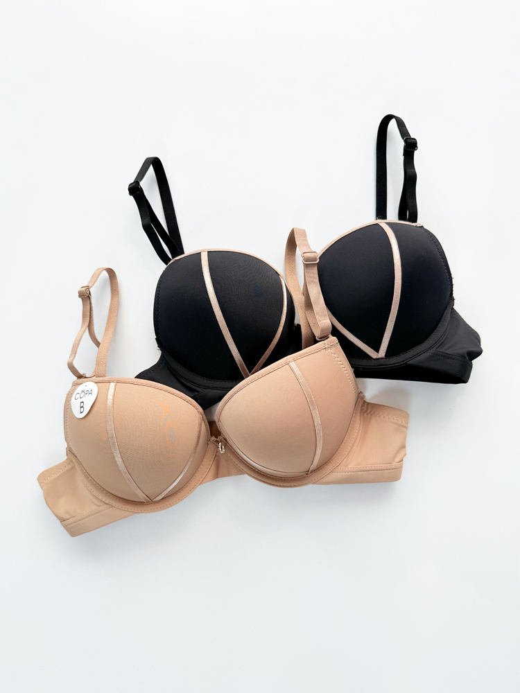 سوتین اسفنجی فنر دار نوار دوزی