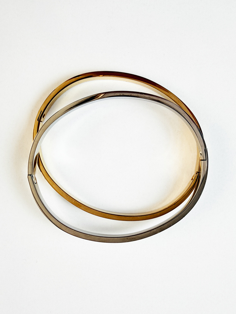 بنگل زنانه استیل آینه ای بیضی