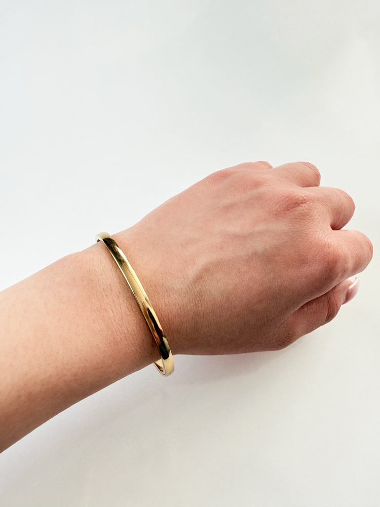 بنگل زنانه استیل آینه ای بیضی