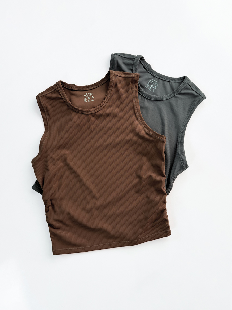 تاپ ورزشی زنانه فلامنت یقه گرد کنار گتر