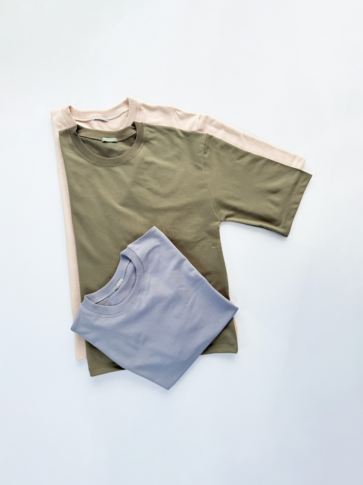 تیشرت زنانه نخ پنبه یقه گرد ساده باکسی