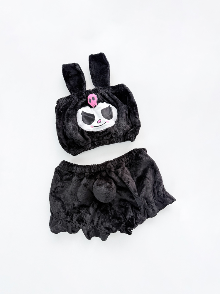 ست نیمتنه و شورتک حوله ای طرح کرومی