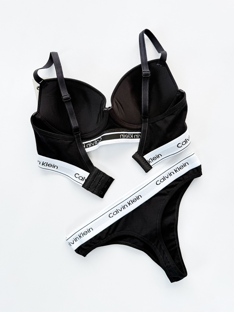 ست شورت بکلس و سوتین فنر دار نخ پنبه کلوین کلاین Calvin Klein