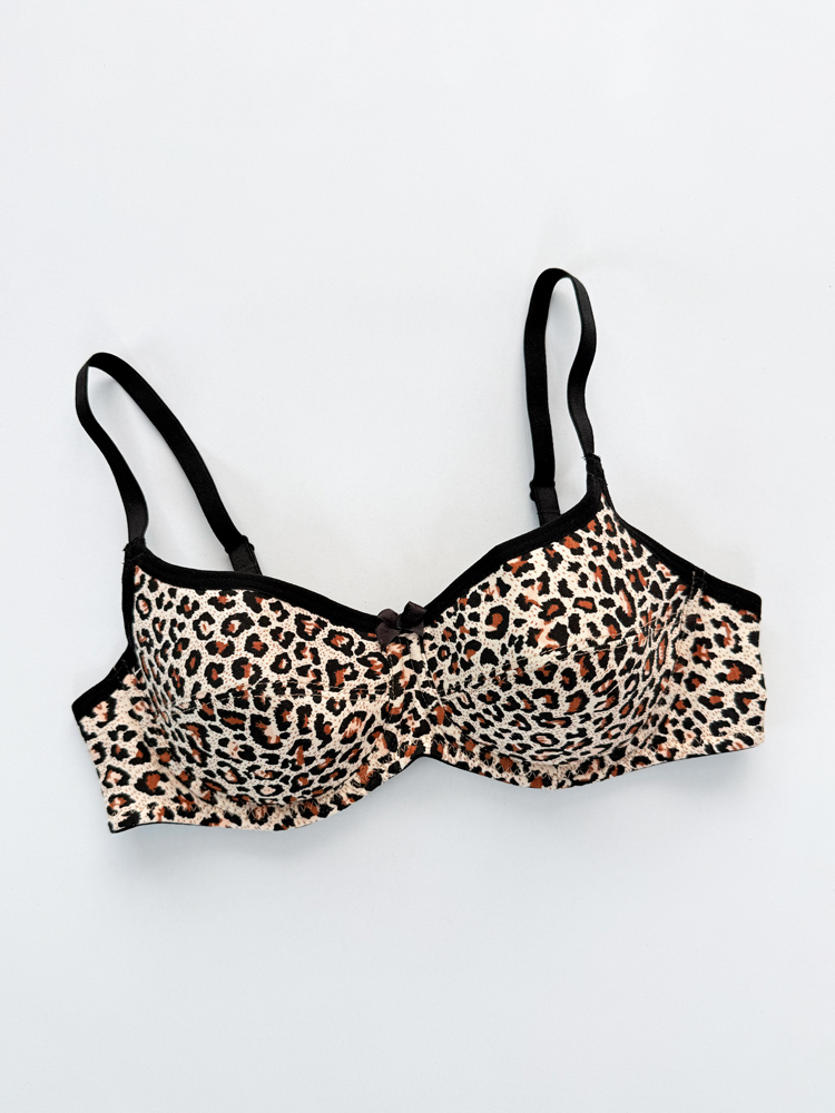 سوتین اسفنجی فنر دار نخ پنبه پلنگی هونکس Hnx