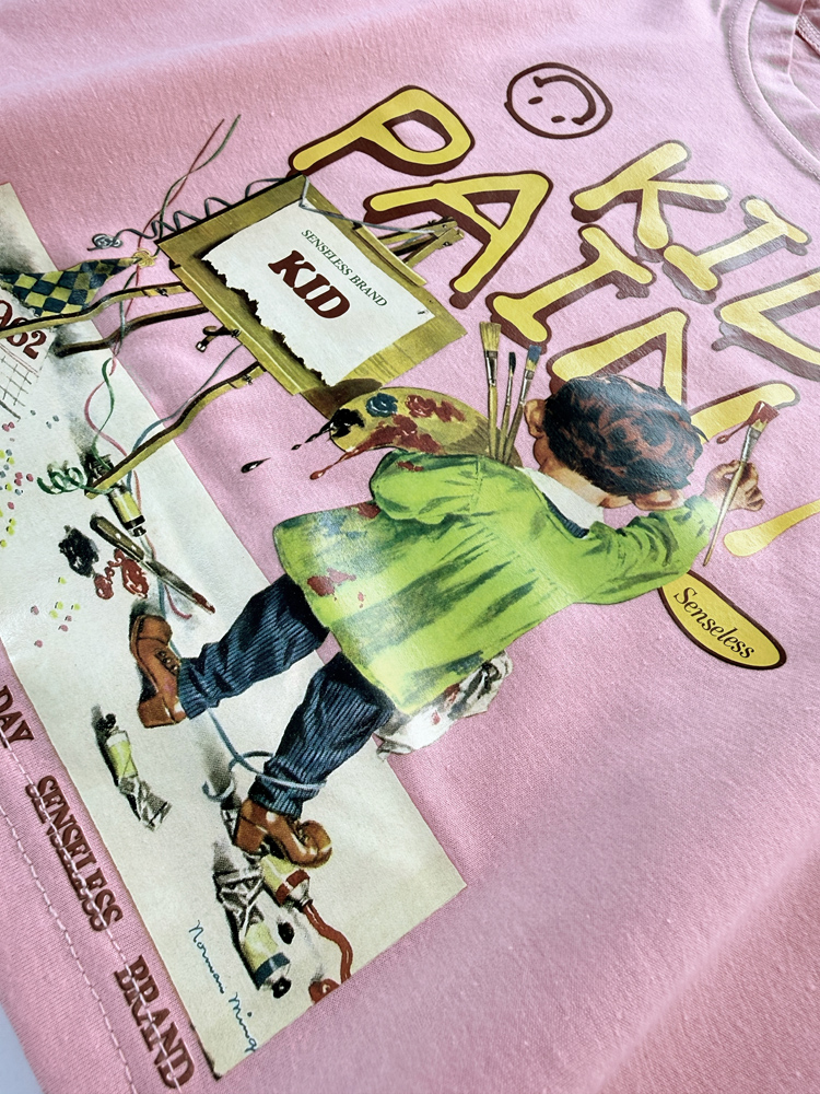 کراپ تیشرت نخ پنبه Kid paint